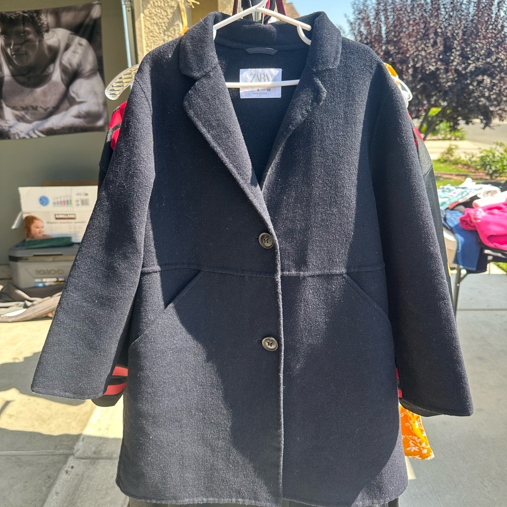 Zara Black Pea Coat Timeless Elegance